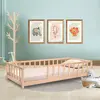 Doğal Ahşap Montessori Çocuk Karyolası Naturel 80x160 Cm