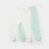 Bibaby Pantolon Patikli 2li Jakarlı Nil - Ekru