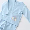 Bibaby Organik Pijama Takımı Hello New Penguins Mavi