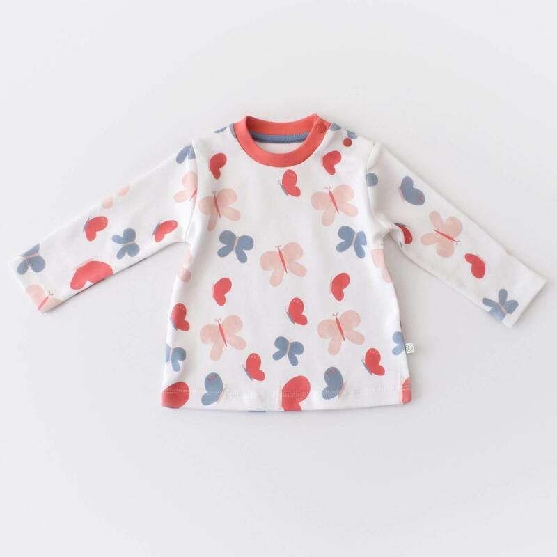 Bibaby Organik Sweatshirt Wild Flowers Coral