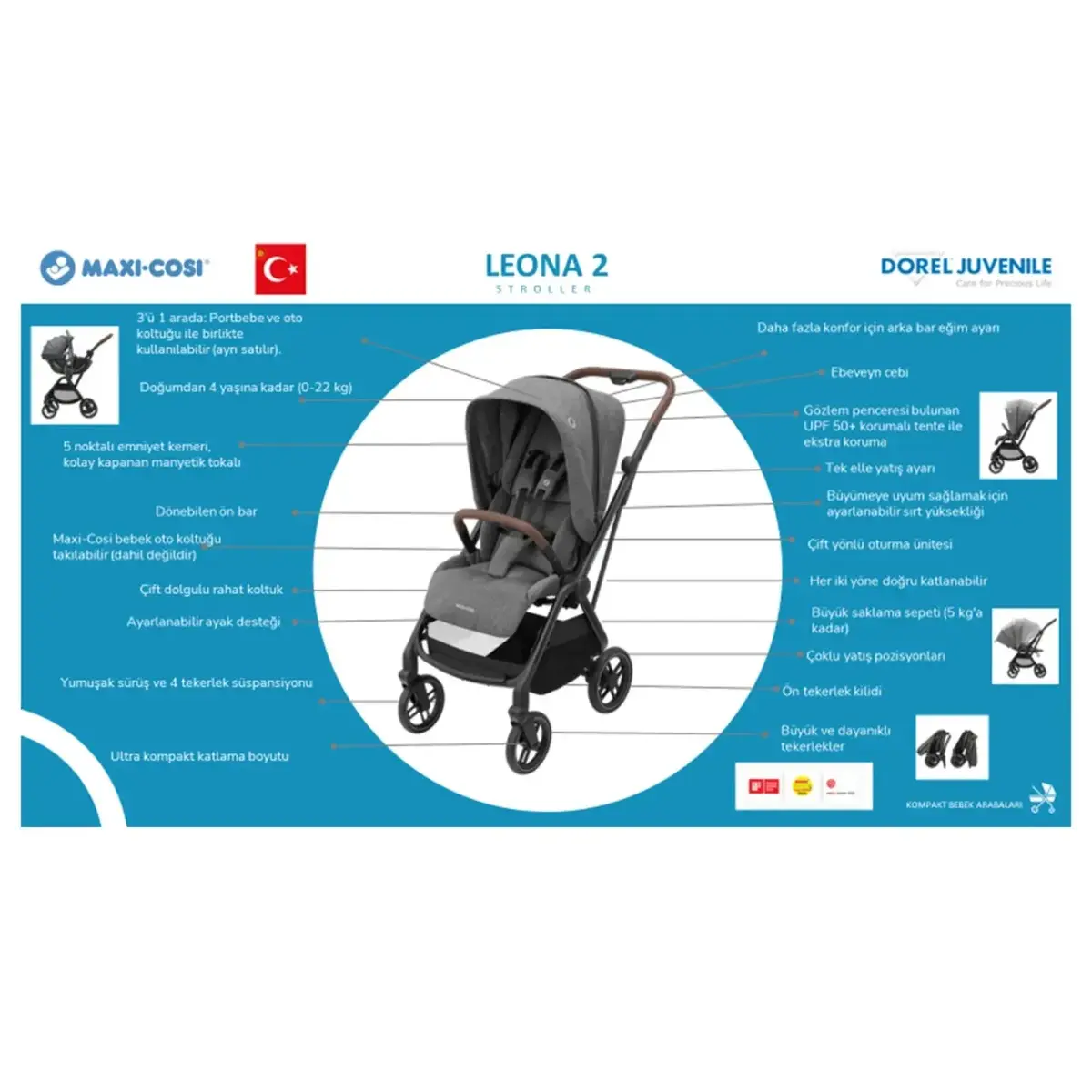 Maxi-Cosi Leona2 Bebek Arabası Twillic Black