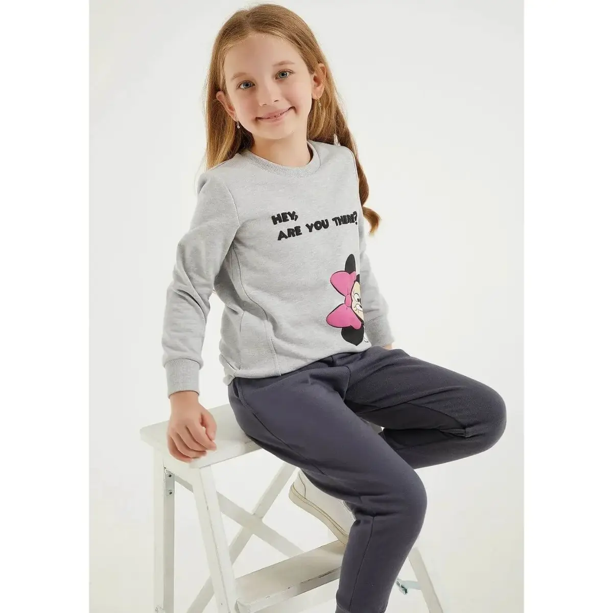 Minnie Mouse Eşofman Takımı Gri Melanj