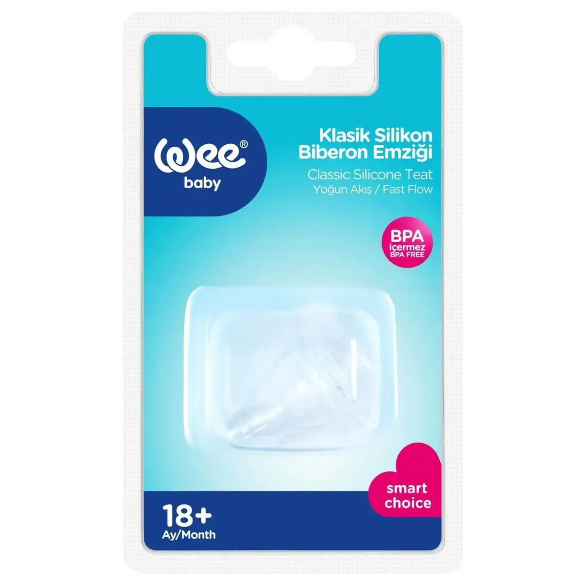 Wee Baby Yuvarlak Uçlu Silikon Biberon Emziği 18+ Ay
