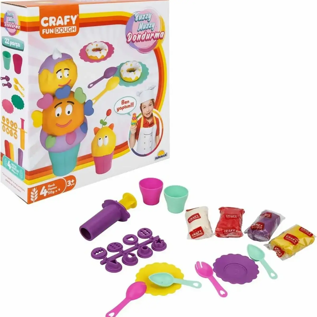 Crafy Buzzy Muzzy Dondurma Oyun Hamuru Seti 200 g 22 Parça