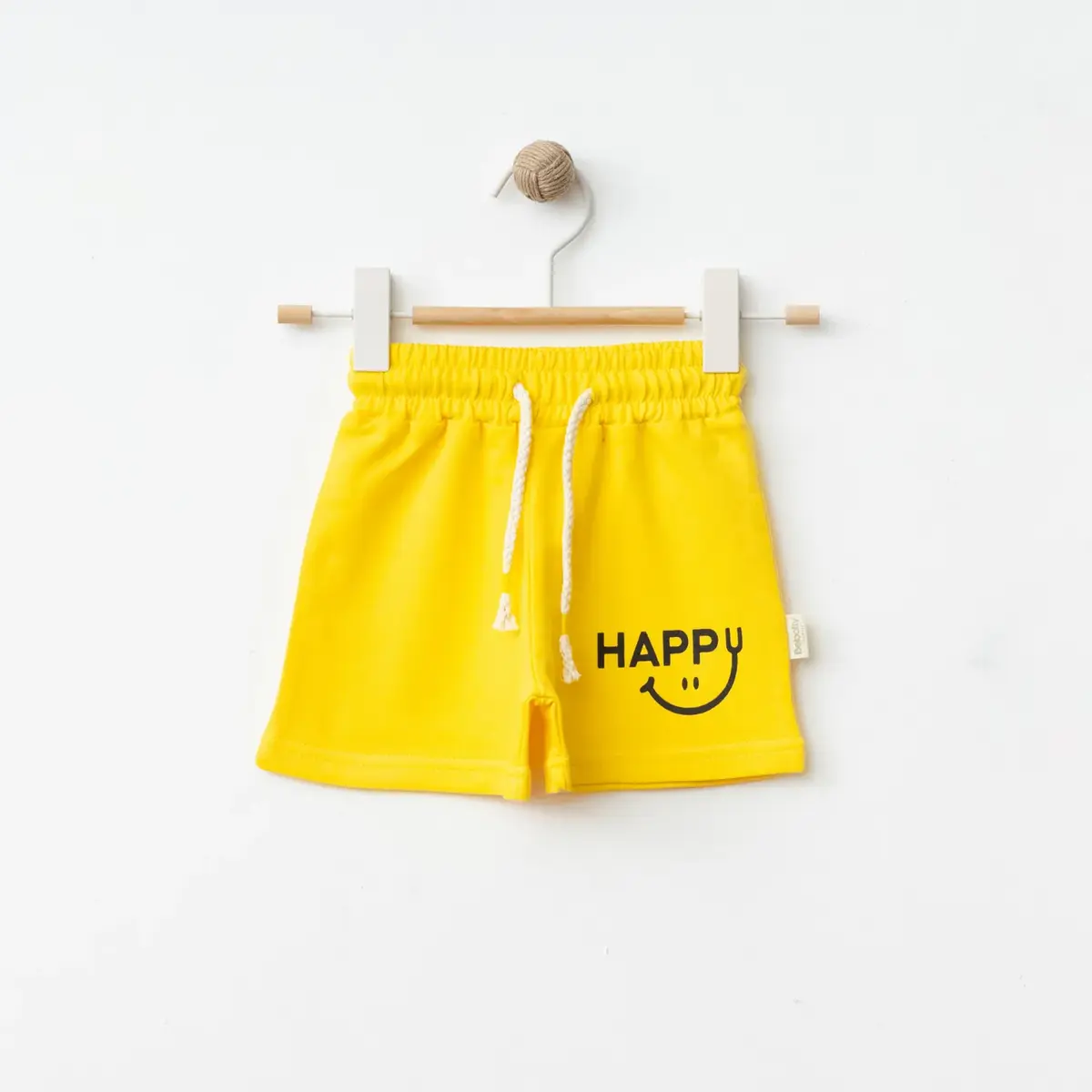 Bebolly Şort Happy Baskılı Sarı