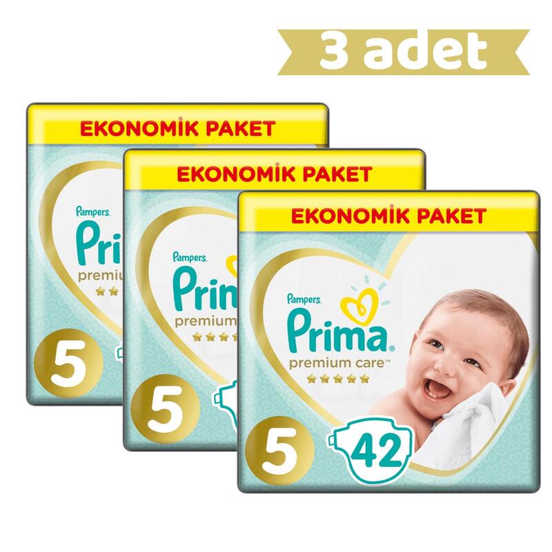 Prima Premium Care Bebek Bezi 5 Beden Juniour 18+ Kg 42li Ekonomik Paket x3