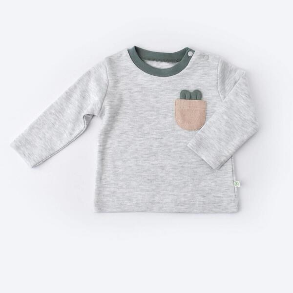 Bibaby Organik Sweatshirt Hug Me Bear Kar Melanj