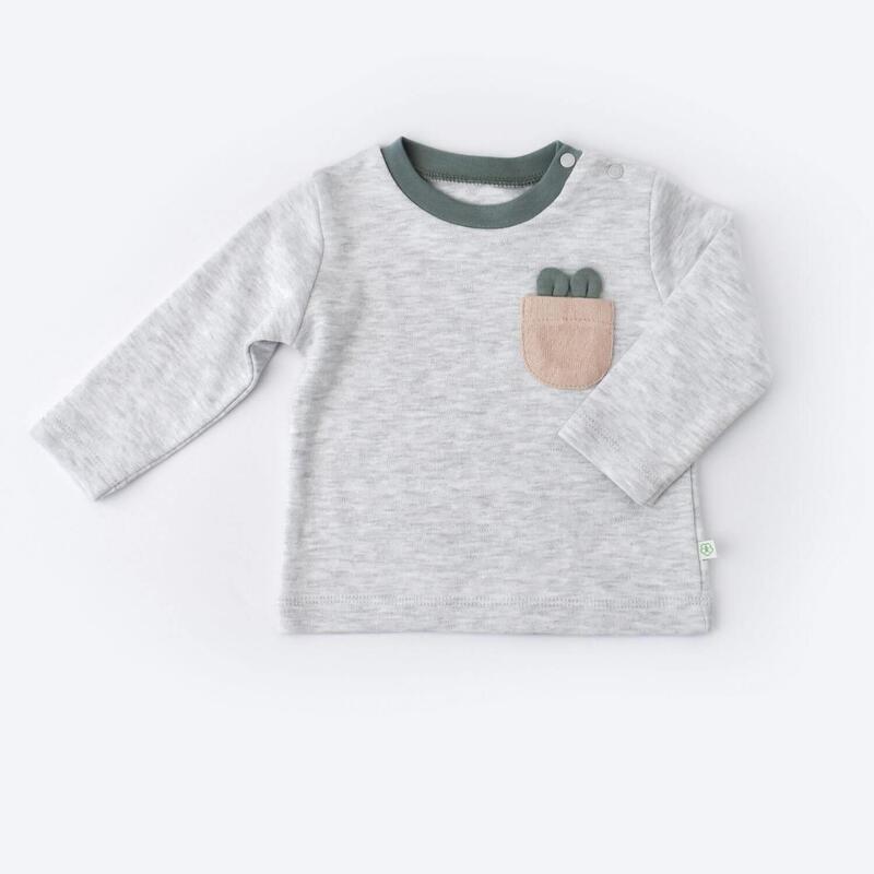 Bibaby Organik Sweatshirt Hug Me Bear Kar Melanj