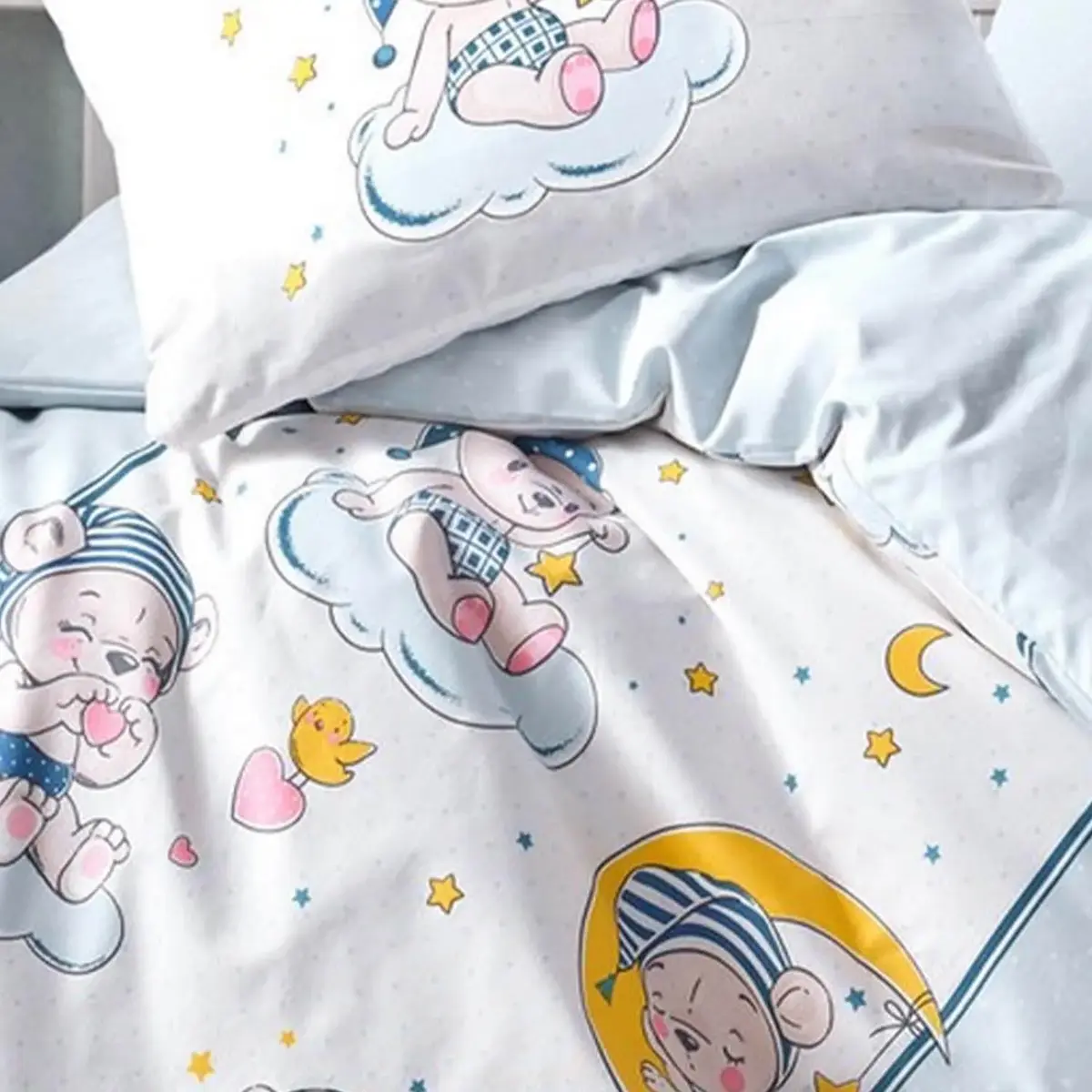 Cottonbox Bebek Nevresim Takımı Bear Mavi
