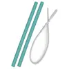 OiOi Temizleme Fırçalı Silikon Pipet 2li 6+ Ay Aqua Green