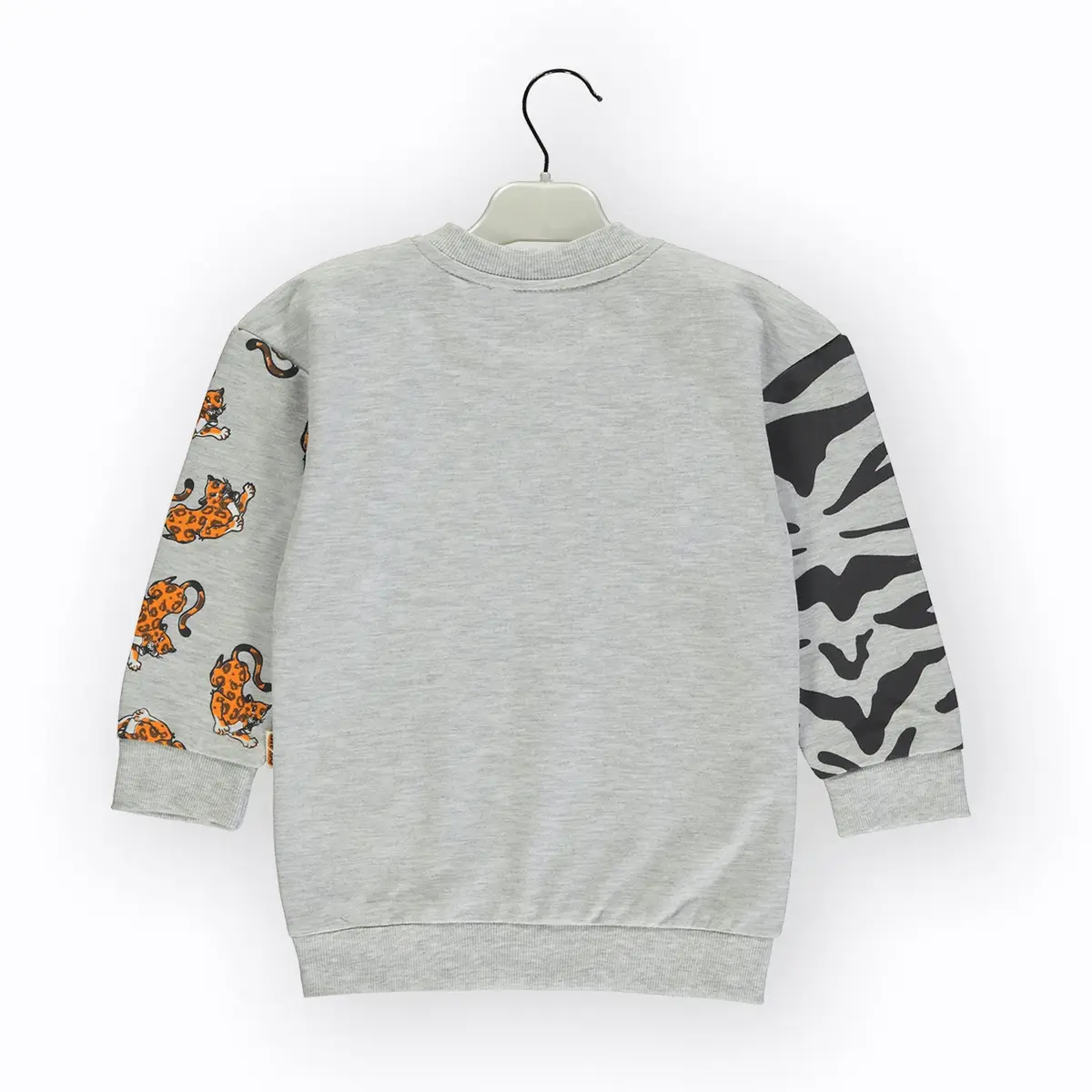 Overdo Sweatshirt Aslan Baskılı Gri