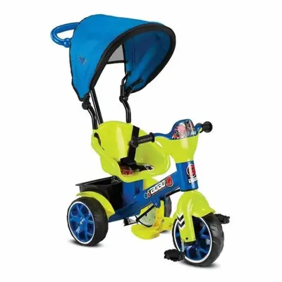Babyhope Bobo Tenteli İtmeli Bisiklet Sarı-Mavi