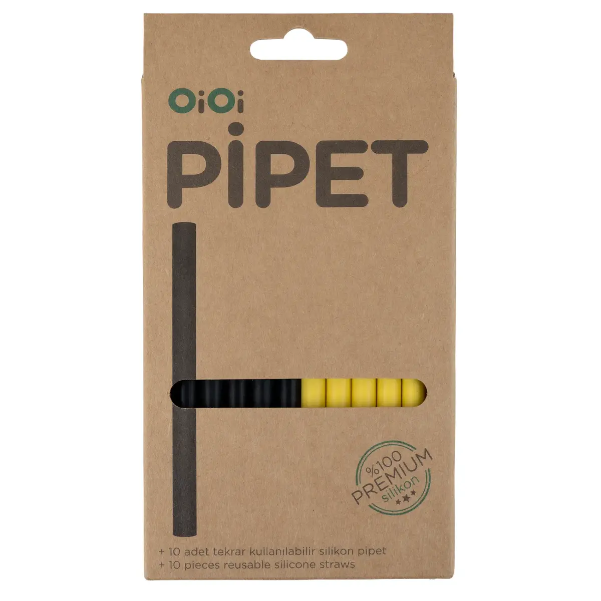 OiOi Silikon Pipet 10lu 6+ Ay Bitter Black - Bee Yellow