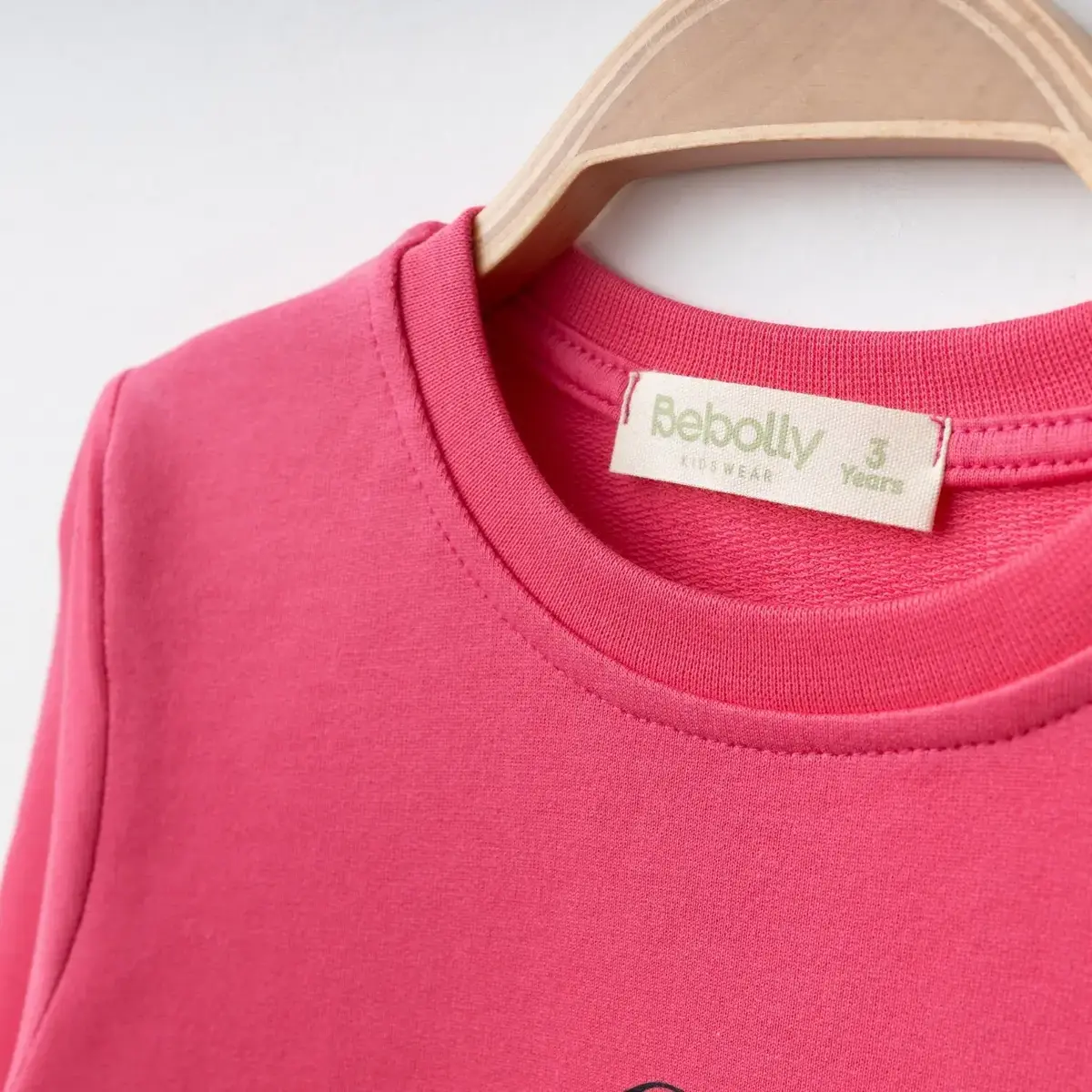 Bebolly Sweatshirt Kalp Baskılı Fuşya