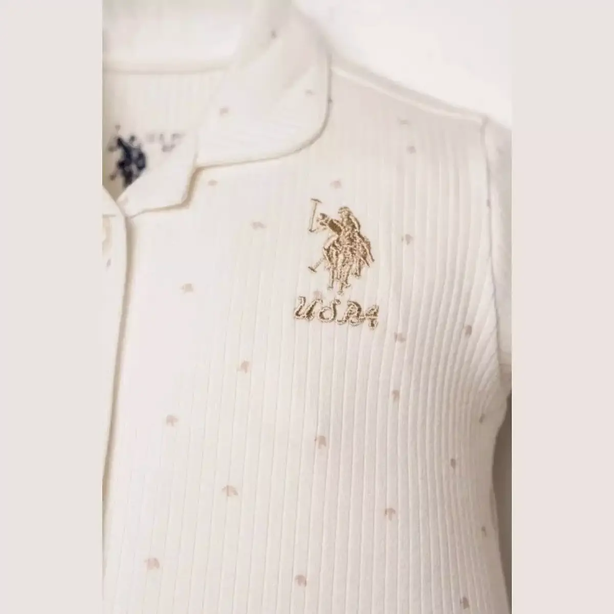 U.S. Polo Pijama Takımı Gömlek Beyaz