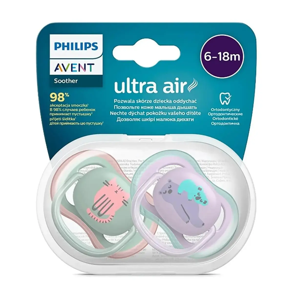 Philips Avent SCF085/18 Ultra Air Silikon Emzik 2li 6-18 Ay Kız