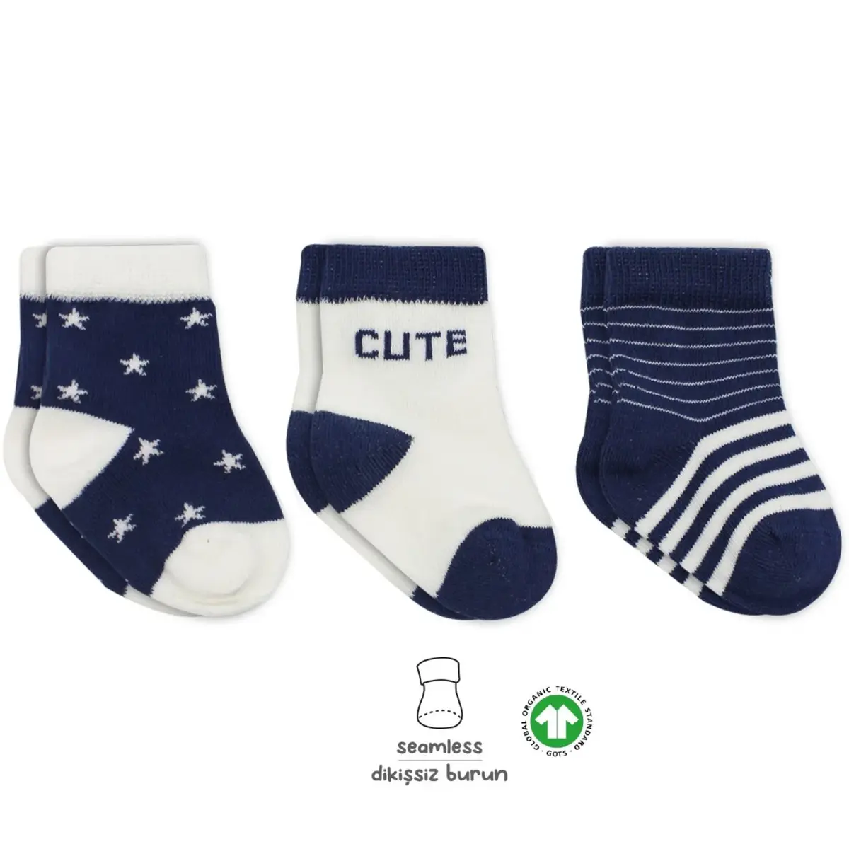 Bibaby Çorap Soket 3lü Penye Stars Bistyle Lacivert Bibaby Çorap Soket 3lü Penye Stars Bistyle Lacivert