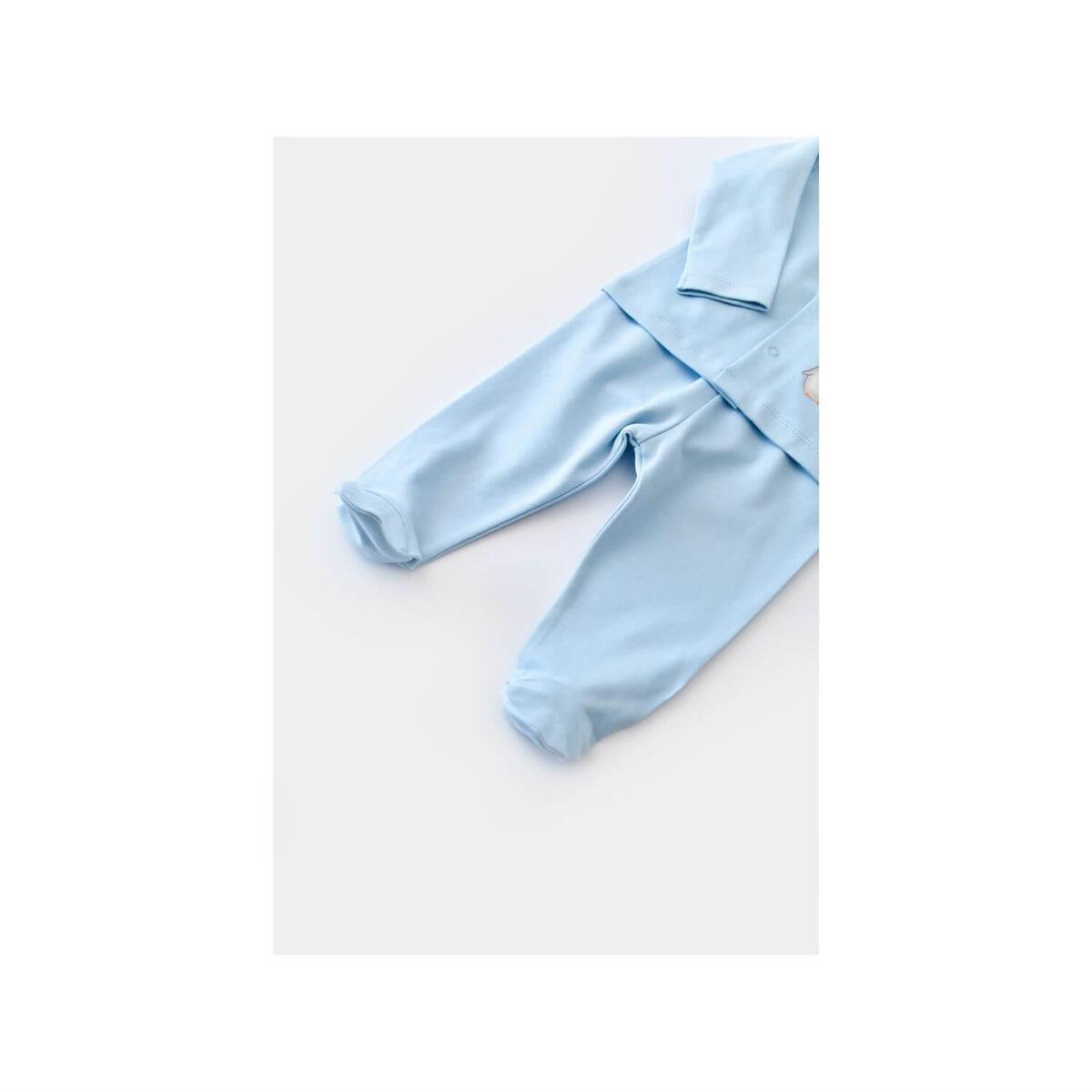 Bibaby Organik Pijama Takımı Hello New Penguins Mavi