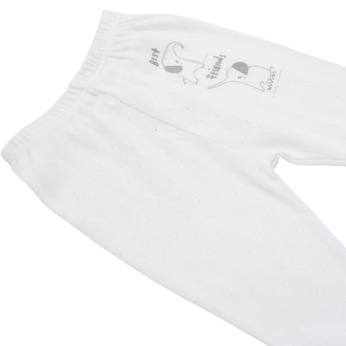 Bibaby Pantolon Patikli Best White Friends Beyaz