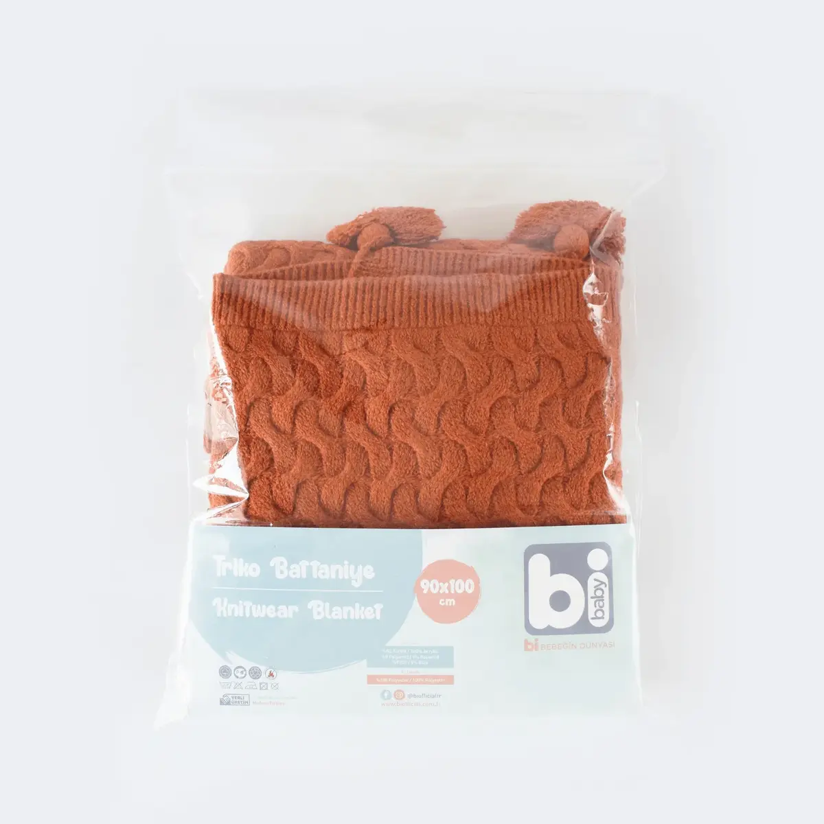 Bibaby Battaniye Hasır Triko Turuncu