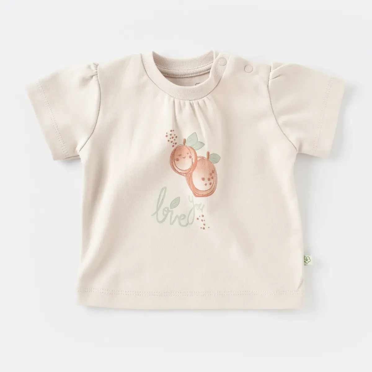 Bibaby Organik 2li Takım Şortlu Summer Fruit Light Cream - Caramel