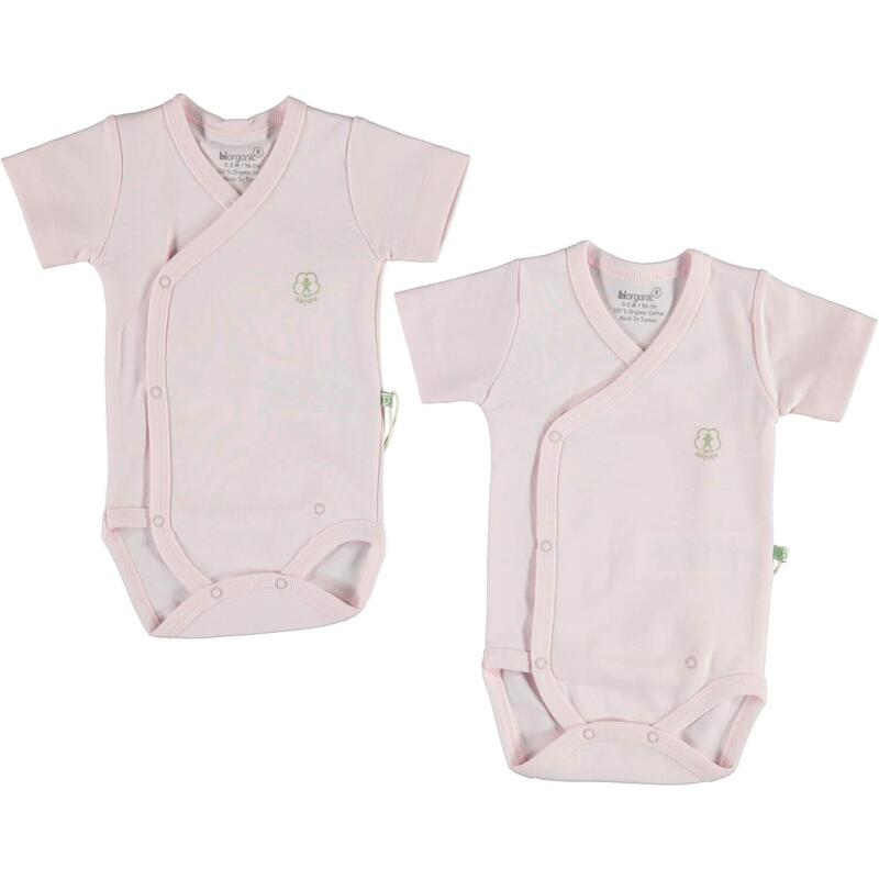 Bibaby Organik Body Kruvaze Basic Nature Pembe