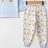 Mini Damla Pijama Takımı Penye Tilki Tavşan Emprime Mavi