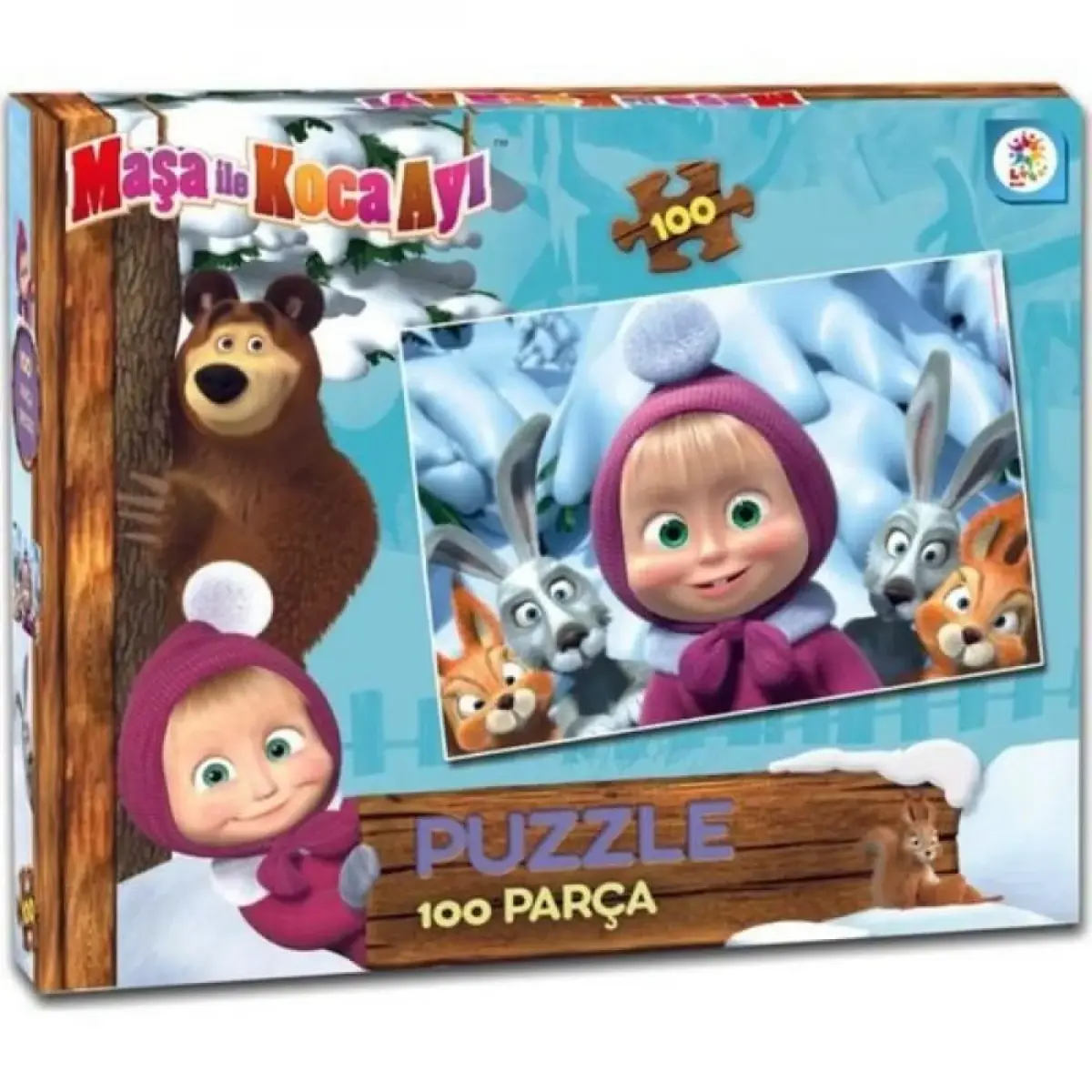 Laço Kids Frame Puzzle Maşa Koca Ayı 100 Parça