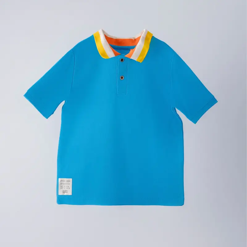 Moi Noi T-Shirt Polo Yaka Mavi