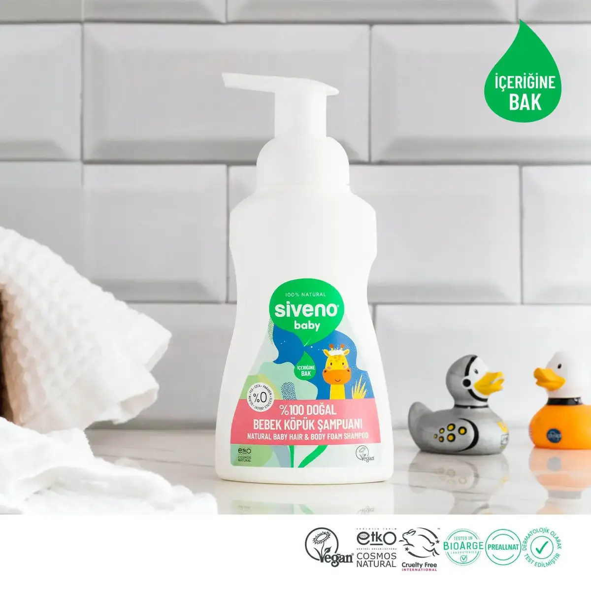 Siveno %100 Doğal Bebek Köpük Şampuanı 250 ml