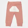 Bibaby Organik Pantolon Waffle Deer And Bird Ekru - Rose