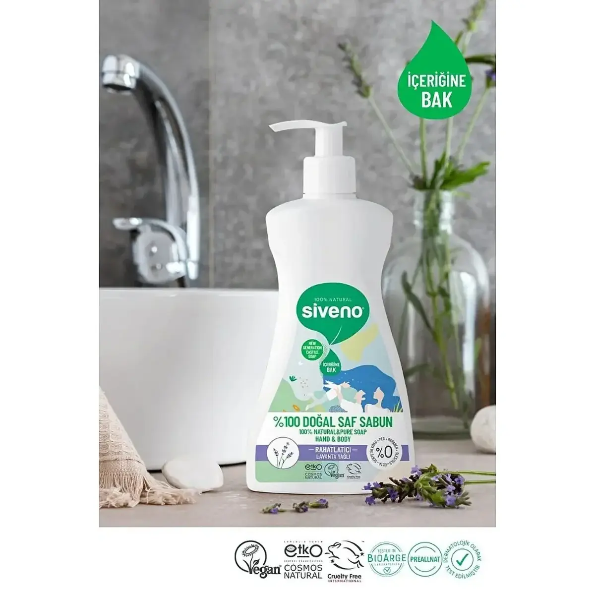 Siveno %100 Lavanta Yağlı Doğal Sıvı Sabun 300ml