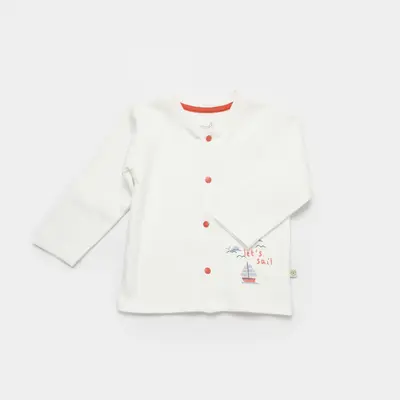 Bibaby Organik Pijama Takımı Sun Lets Sail Ekru - Mavi