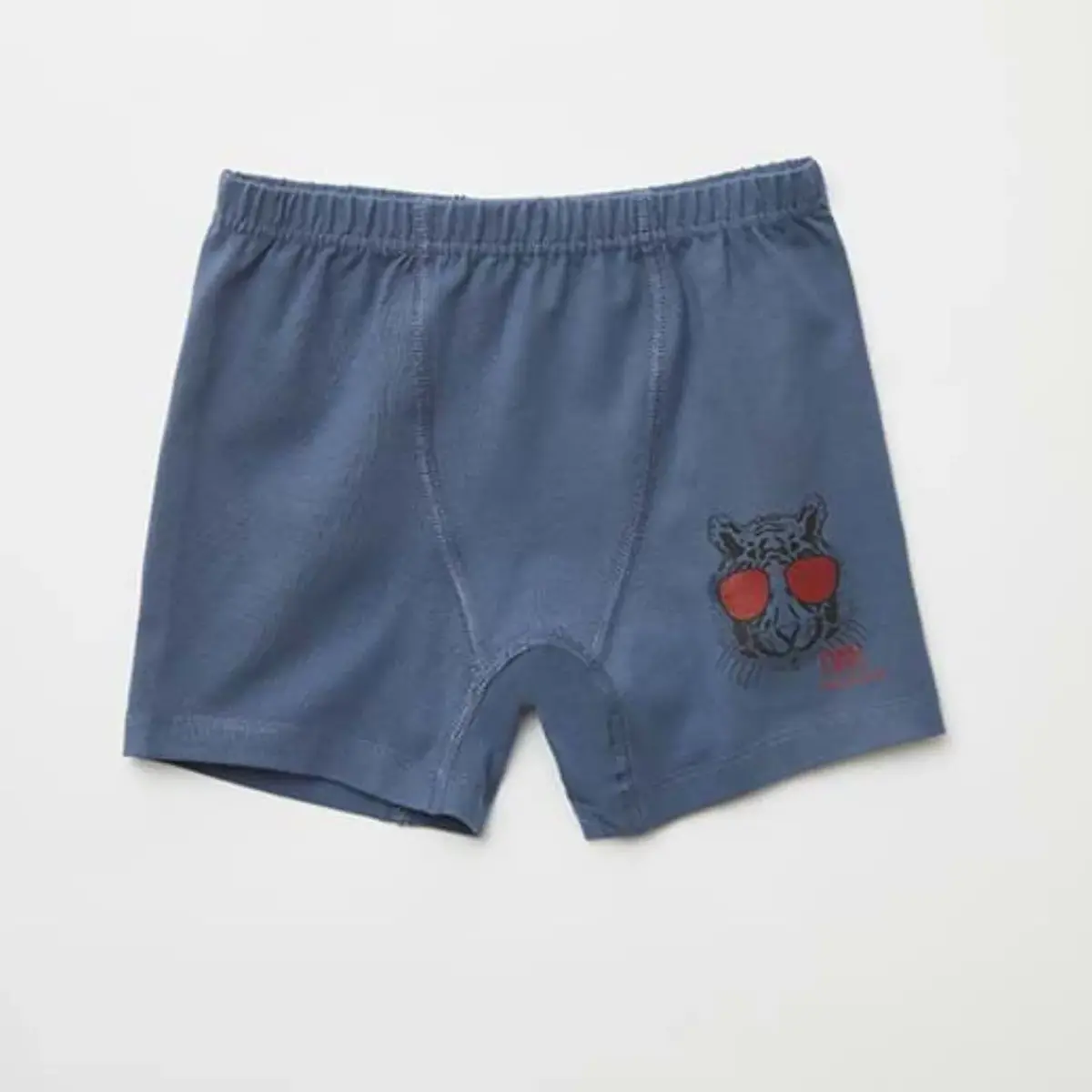 Natuline Organik Boxer Likralı Cool Tiger 2li İndigo - Gri Melanj