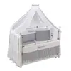 Meltem Kids Kral Beşik 60x120 cm Beyaz- Moon Gri