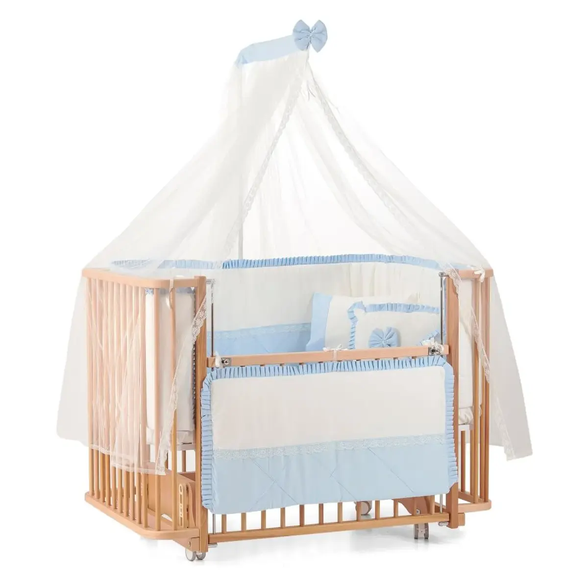 Meltem Kids Bambino Beşik 70x110 cm Naturel Mavi  Meltem Kids Bambino Beşik 70x110 cm Naturel Mavi
