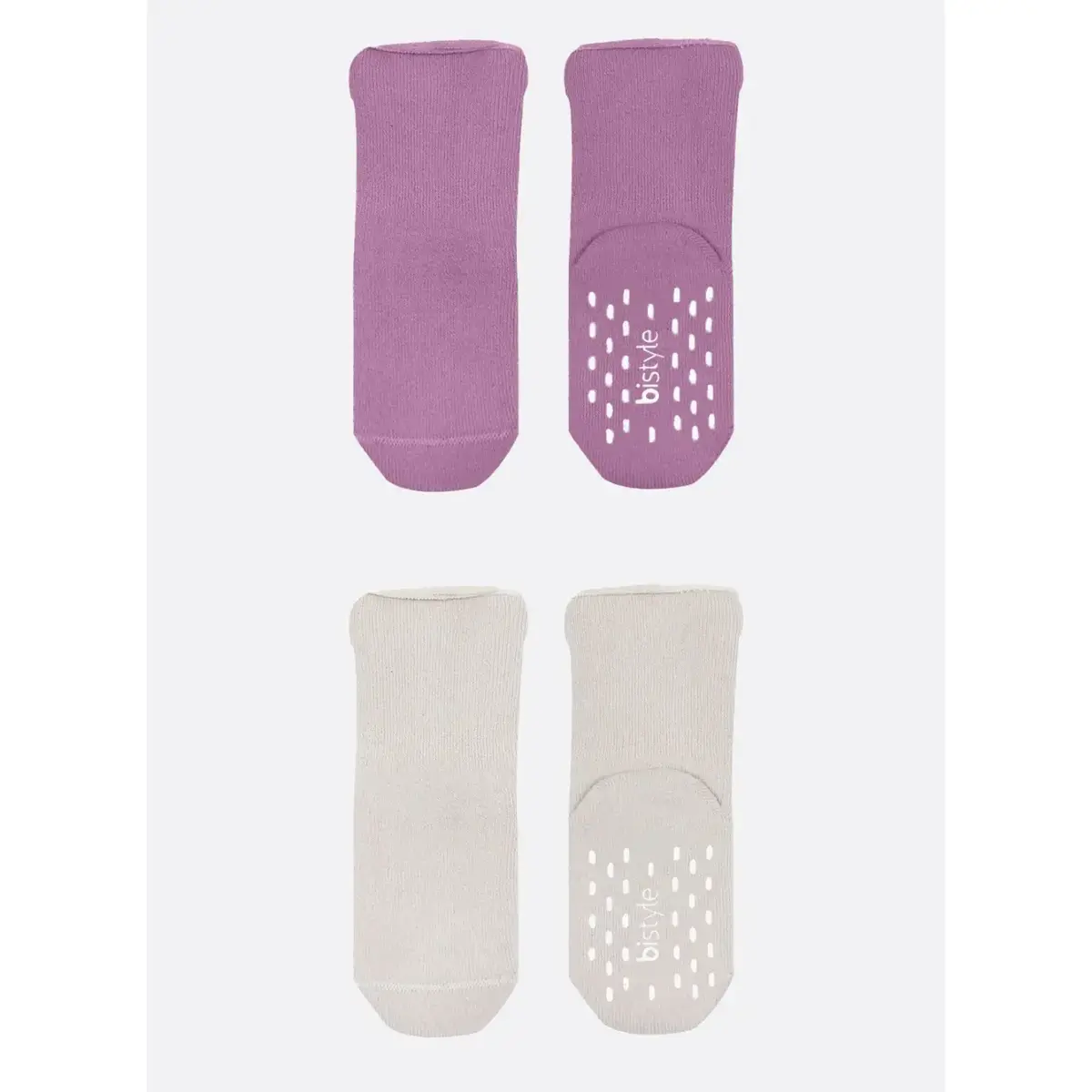 Bistyle Çorap Soket Havlu 2li Kaymaz Basic Girl Gül Kurusu - Natural
