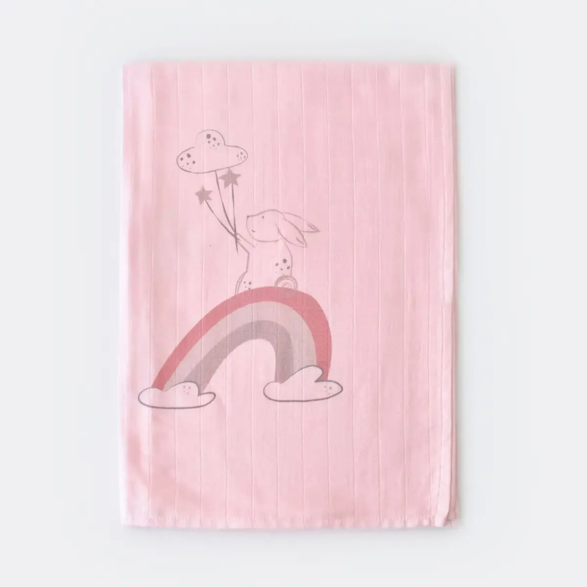 Bibaby Battaniye Müslin Pretty Rabbit Bambu Pembe