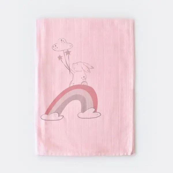 Bibaby Battaniye Müslin Pretty Rabbit Bambu Pembe