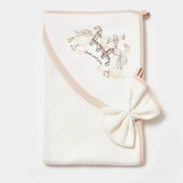 Bibaby Havlu Twinn Duck 75x75cm Ekru - Pembe