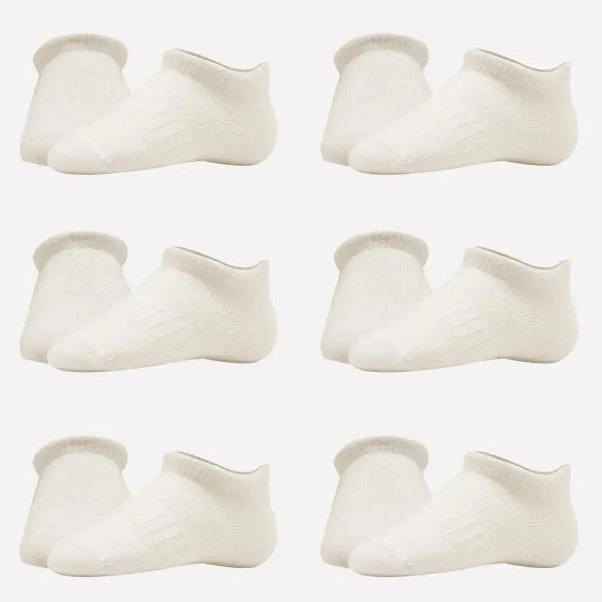 Bibaby Çorap Sneakers Bistyle 6lı Penye Ekru