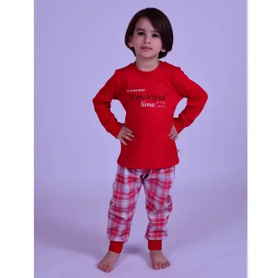 Bibaby Organik Pijama Takımı Time Red Kırmızı