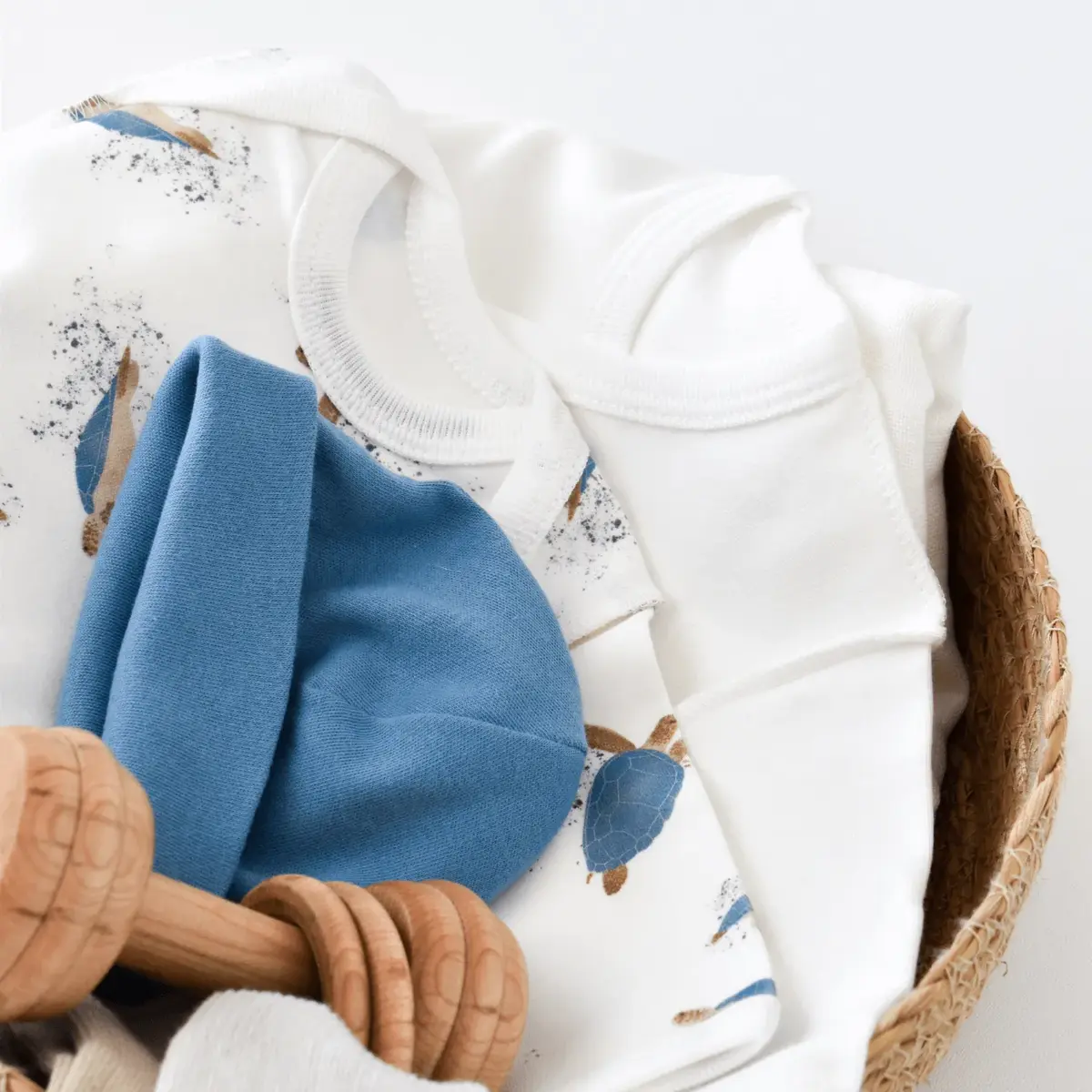 Bibaby Organik Zıbın Takımı Caretta In Live Prematüre Ekru - İndigo