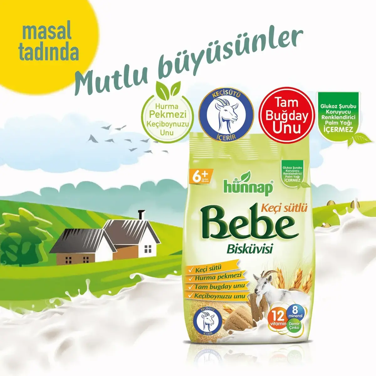 Hünnap Keçi Sütlü Bebek Bisküvisi 400 gr x3