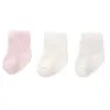 Bibaby Organik Çorap Soket 3lü Puanlı Pembe - Ekru