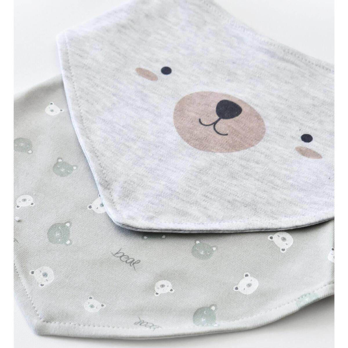 Bibaby Organik Fular Önlük 2li Hug Me Bear Kar Melanj