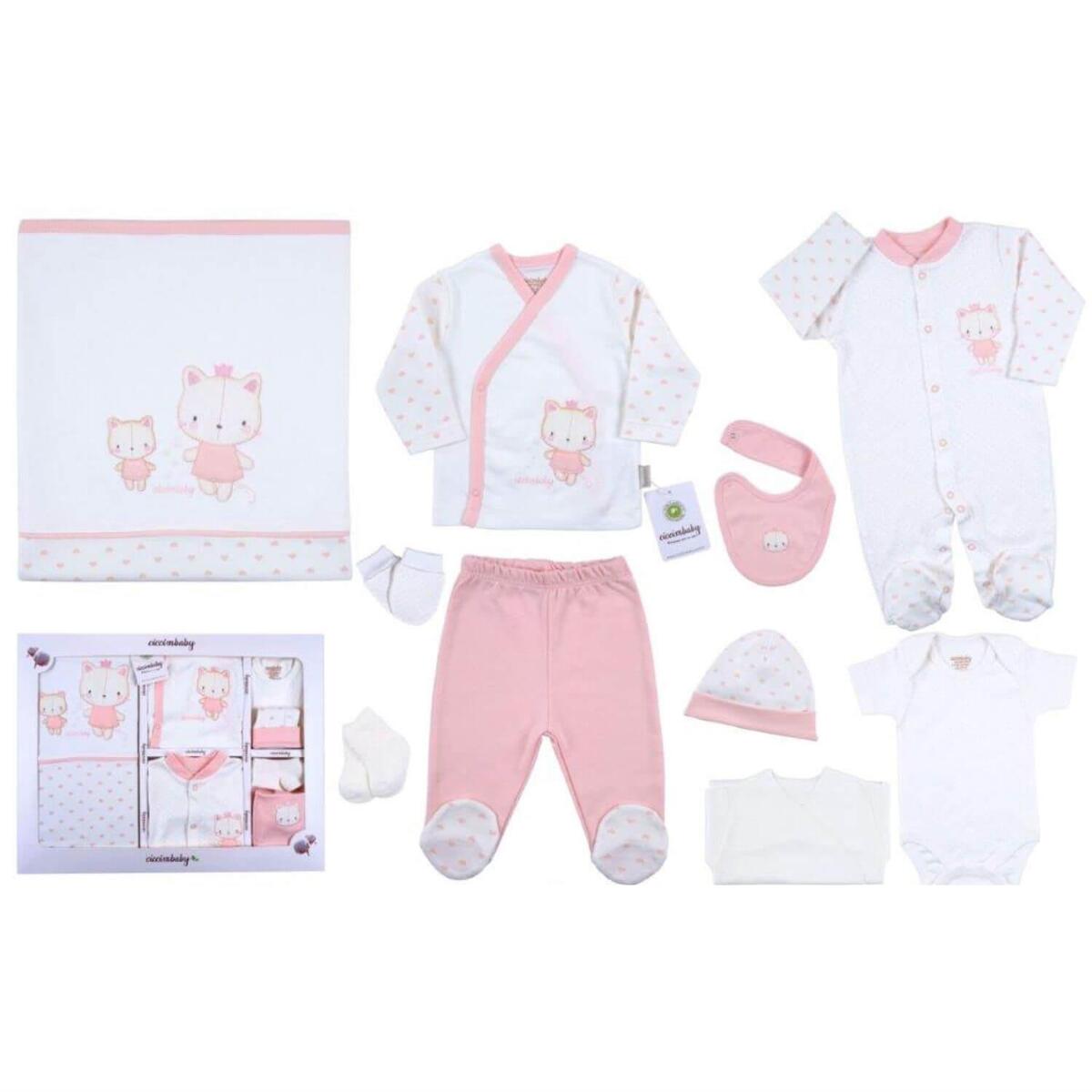 Ciccim Baby Hastane Çıkışı 10lu Tulumlu Taçlı Kedi Pembe