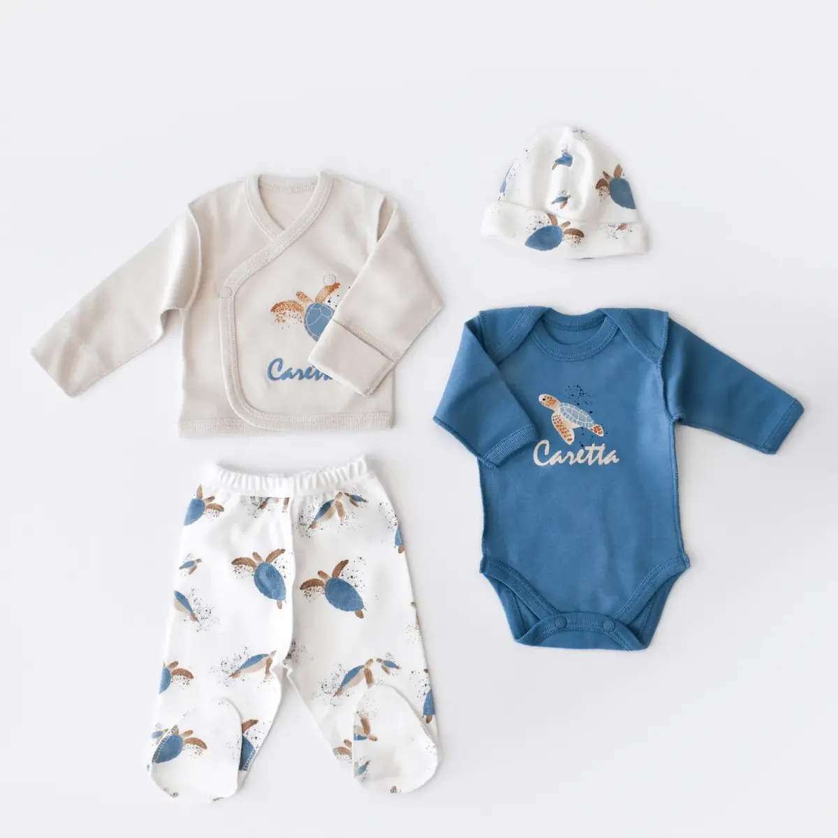 Bibaby Organik Zıbın Takımı Caretta In Live Prematüre Taş - İndigo Bibaby Organik Zıbın Takımı Caretta In Live Prematüre Taş - İndigo