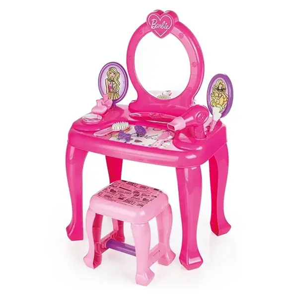 Dolu Barbie Ayaklı Makyaj Masa Sandalye Seti