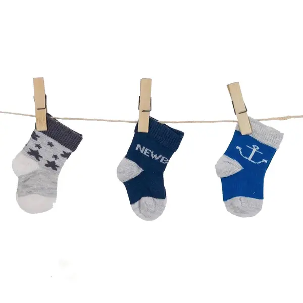 Aziz Bebe Çorap Soket 3lü Kar Melanj